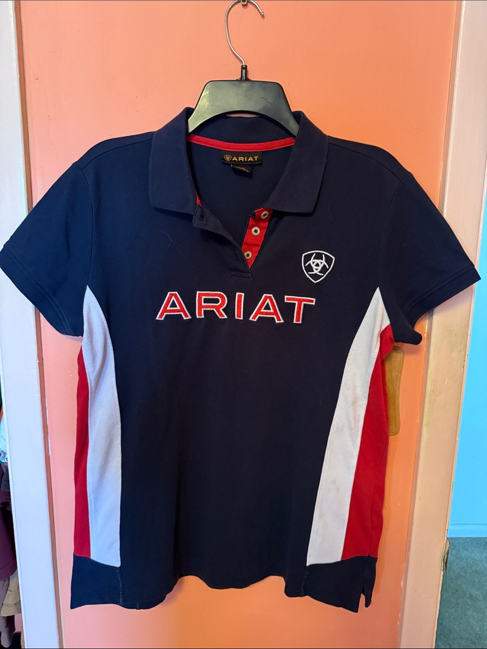Ariat Navy, Red & White Women’s Polo